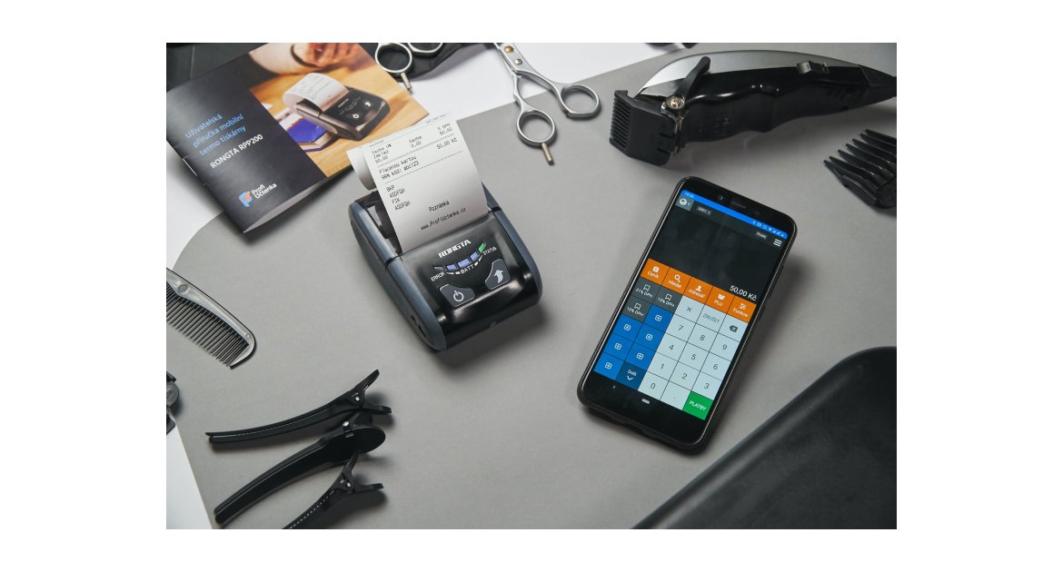 cash register and calculator on smartphone in barber shop