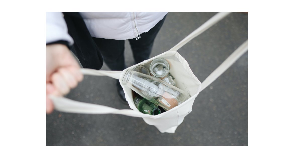 glass bottles in bag