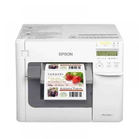 Imprimanta etichete autoadezive color Epson ColorWorks C3500, cutter, disp., USB, Ethernet, NiceLabel, white