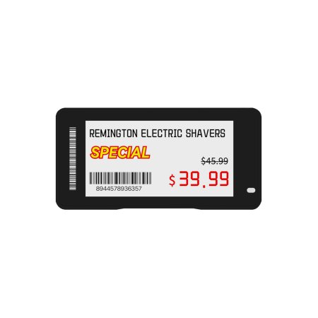 Eticheta electronica de pret MUULOX MXCF26S(W/B), 2.66", NFC, LED, 4 culori