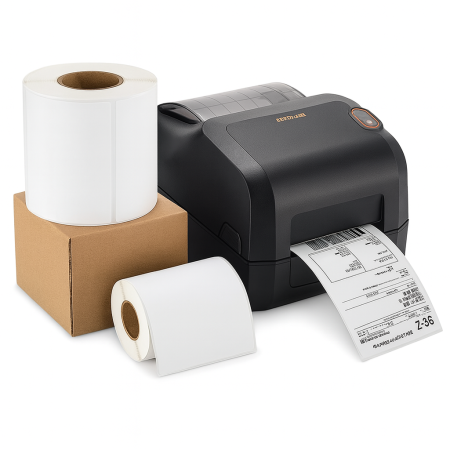 Kit Complet Imprimantă AWB Bixolon XD3-40dEK + 5000 Etichete Termice A6