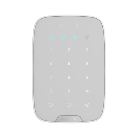 Tastatura cu cititor carduri, wireless, alb - AJAX