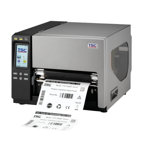 Imprimanta industria de printare etichete TSC TTP-384MT, 12 dots/mm (300 dpi), RTC, display, TSPL-EZ, USB, RS232, LPT, Ethernet