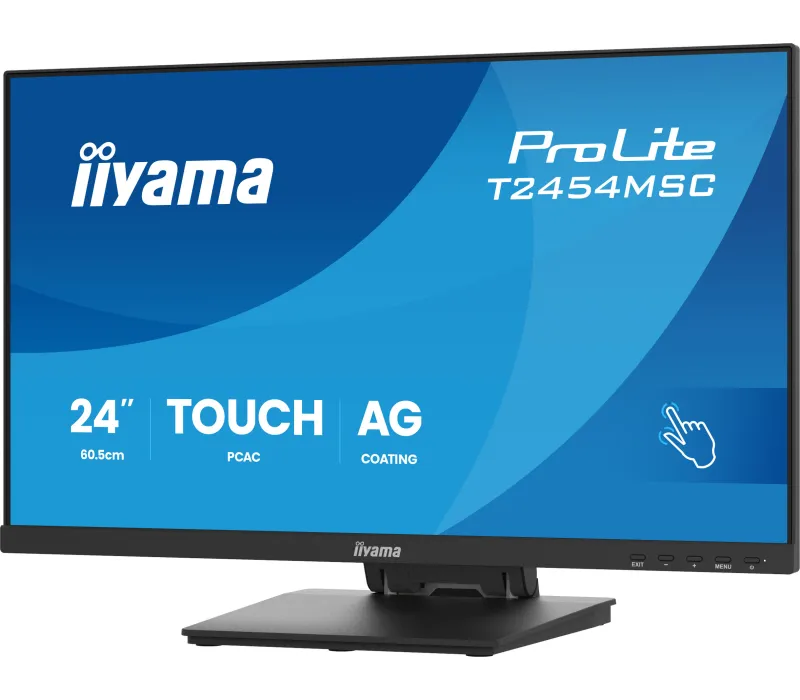 Monitor cu ecran tactil iiyama ProLite T2454MSC-B3AG IPS LED de 24" /HDMI, DP, difuzoare/ cu strat antiorbire