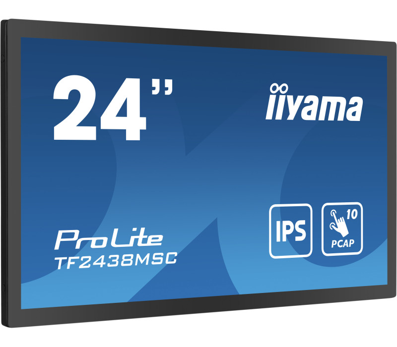 Monitor cu ecran tactil iiyama ProLite TF2438MSC-B1, 24" IPS FHD IPX1 încastrat, HDMI, DP, Difuzoare