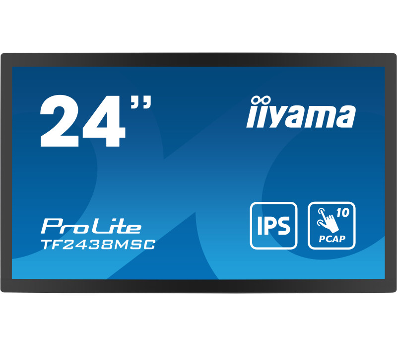 Monitor cu ecran tactil iiyama ProLite TF2438MSC-B1, 24" IPS FHD IPX1 încastrat, HDMI, DP, Difuzoare