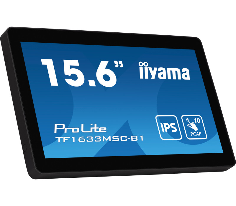 Monitor cu ecran tactil iiyama ProLite TF1633MSC-B1 15,6" IPS LED, HDMI, DisplayPort, difuzoare, IP54, openframe