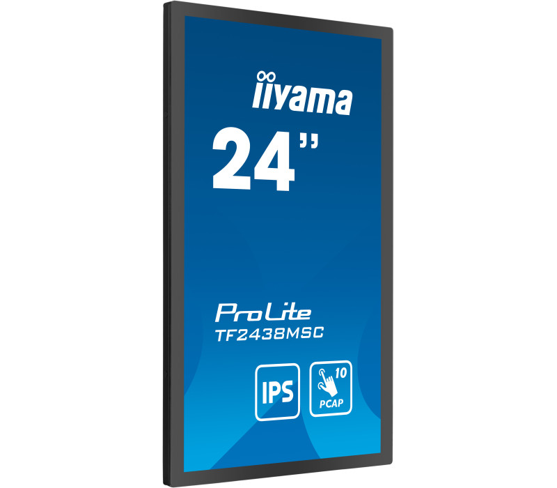 Monitor cu ecran tactil iiyama ProLite TF2438MSC-B1, 24" IPS FHD IPX1 încastrat, HDMI, DP, Difuzoare