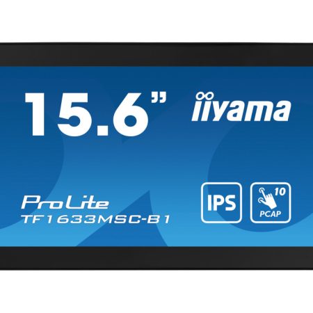 Monitor cu ecran tactil iiyama ProLite TF1633MSC-B1 15,6" IPS LED, HDMI, DisplayPort, difuzoare, IP54, openframe