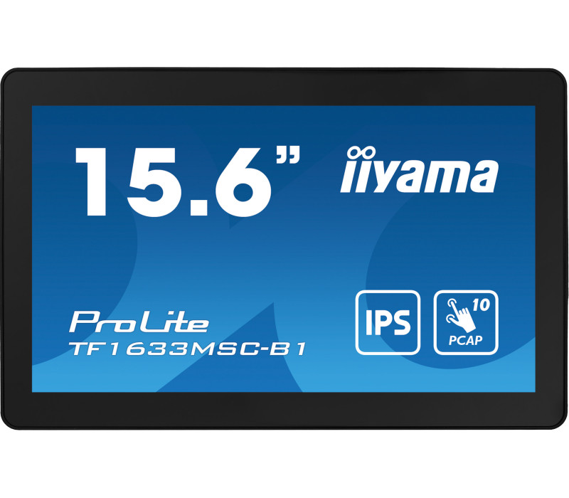 Monitor cu ecran tactil iiyama ProLite TF1633MSC-B1 15,6" IPS LED, HDMI, DisplayPort, difuzoare, IP54, openframe