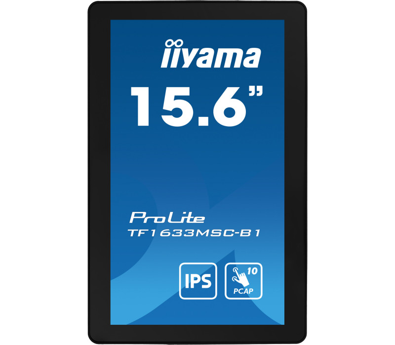 Monitor cu ecran tactil iiyama ProLite TF1633MSC-B1 15,6" IPS LED, HDMI, DisplayPort, difuzoare, IP54, openframe