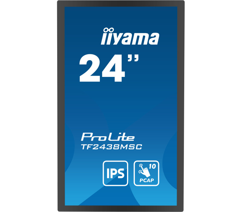 Monitor cu ecran tactil iiyama ProLite TF2438MSC-B1, 24" IPS FHD IPX1 încastrat, HDMI, DP, Difuzoare