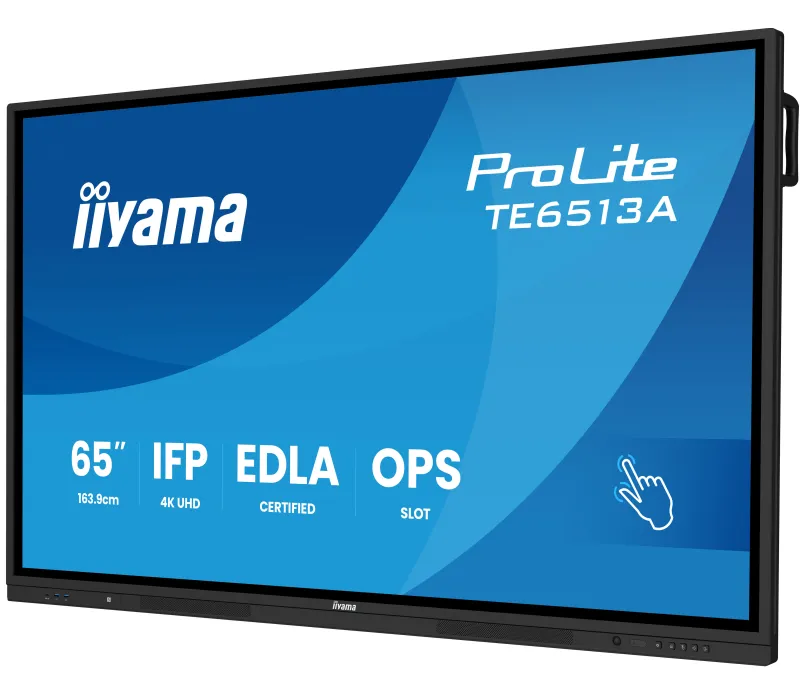 Monitor interactiv de 65" iiyama 65" TE6513A-B1AG 4K UHD, Google EDLA iiShare, DMS, WiFi, USB-C, HDMI, DP