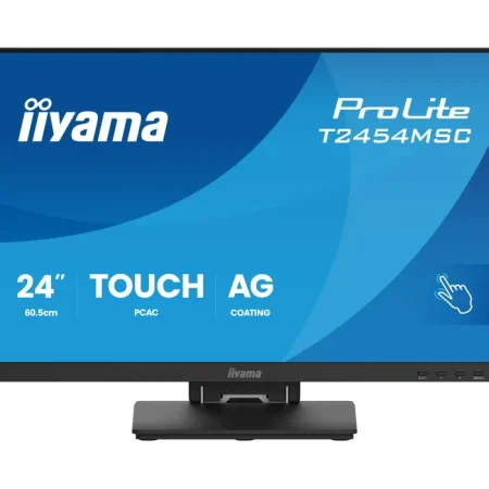 Monitor cu ecran tactil iiyama ProLite T2454MSC-B3AG IPS LED de 24" /HDMI, DP, difuzoare/ cu strat antiorbire