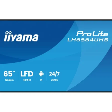 Monitor de prezentare 65" iiyama DS LH6564UHS-B1AG, 4K VA LED, USB-C, iiSignage² (CMS), iiControl (DMS), iiShare