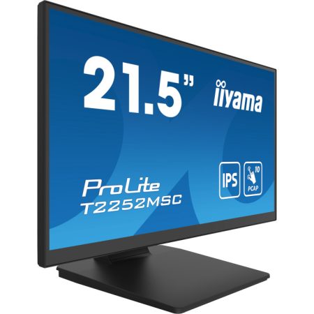 Monitor cu ecran tactil iiyama ProLite T2254MSC-B2AG, 54.6cm (21.5''), Projected Capacitive, 10 TP, Full HD, USB