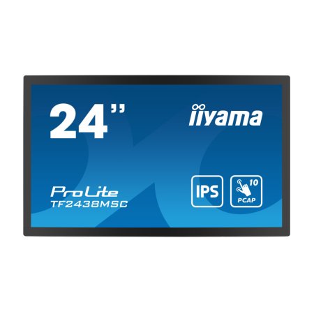 Monitor cu ecran tactil iiyama ProLite TF2438MSC-B1, 24" IPS FHD IPX1 încastrat, HDMI, DP, Difuzoare