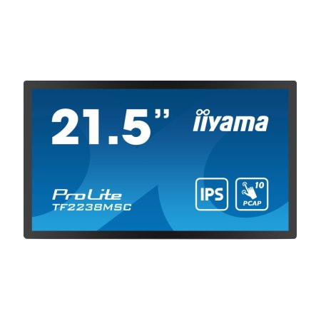 Monitor cu ecran tactil iiyama ProLite TF2238MSC-B1 22" IPS FHD IPX1 încastrat /HDMI, DP/ Difuzoare
