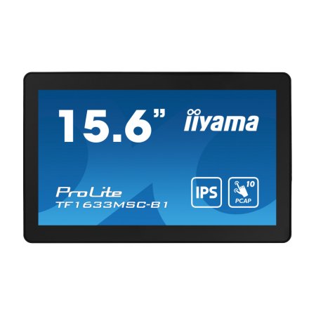 Monitor cu ecran tactil iiyama ProLite TF1633MSC-B1 15,6" IPS LED, HDMI, DisplayPort, difuzoare, IP54, openframe