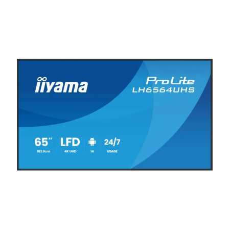 Monitor de prezentare 65" iiyama DS LH6564UHS-B1AG, 4K VA LED, USB-C, iiSignage² (CMS), iiControl (DMS), iiShare
