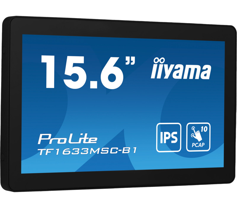 Monitor cu ecran tactil iiyama ProLite TF1633MSC-B1 15,6" IPS LED, HDMI, DisplayPort, difuzoare, IP54, openframe