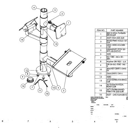 Kit POSPOLE K3 pentru POS/Monitor + Imprimanta + 2x VESA