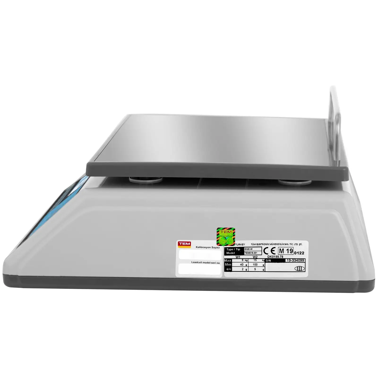 Cantar comercial TEM 015D-B1, 15kg, Calcul pret, 23x30 cm, Verificat metrologic