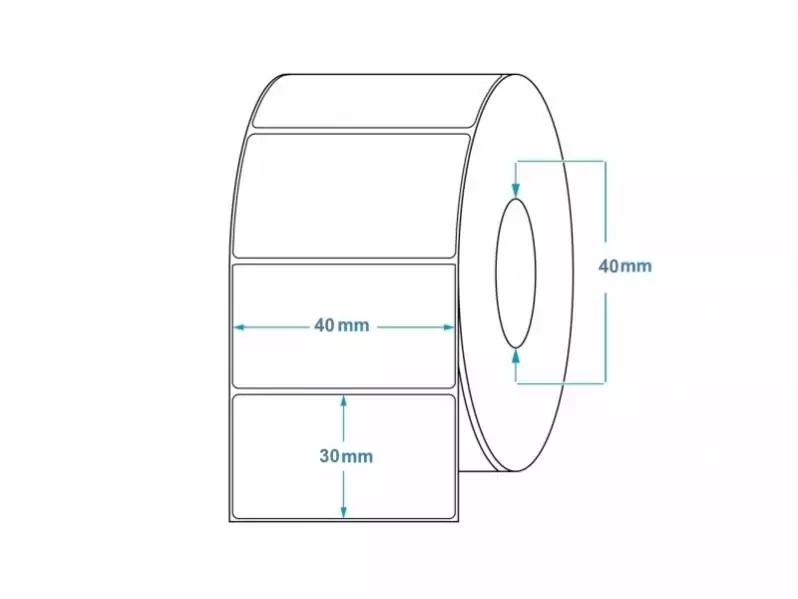 Eticheta Autocolanta Termica hartie 40X30 MM ROSU (Promotii)- 1250 Buc/Rola