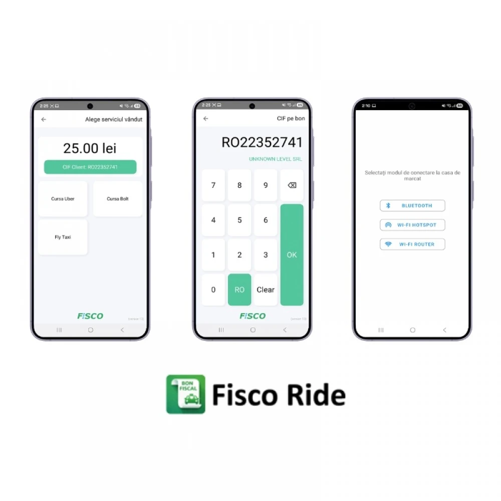 Licență FiscoRide Uber / Bolt, pentru case de marcat Tremol, Bluetooth, WiFi, HotSpot