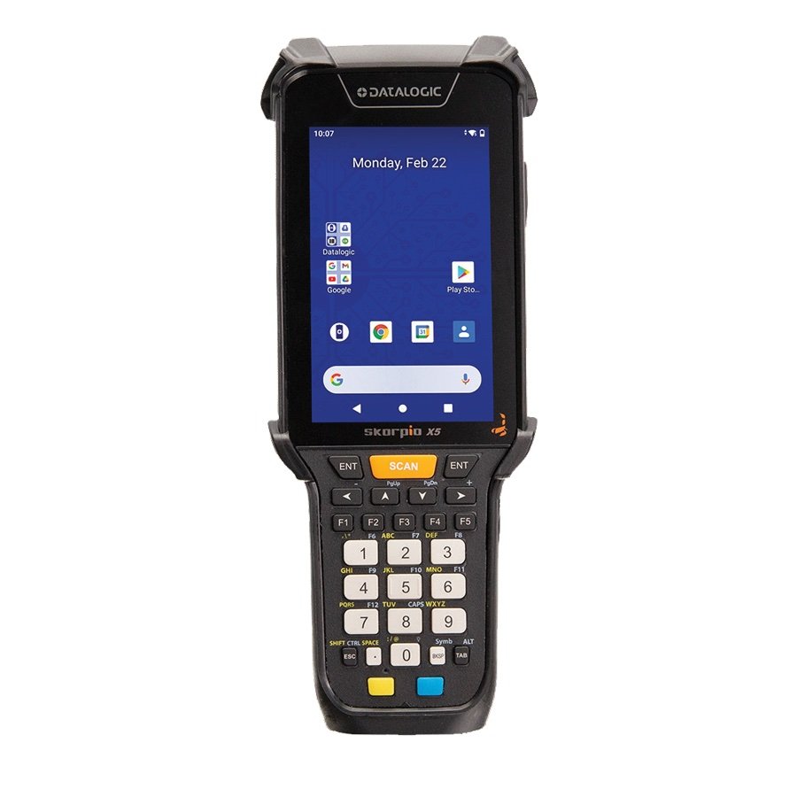 Terminal Mobil Datalogic Skorpio X5, contactless, 2D, XLR, BT, Wi-Fi, NFC, num., Gun, GMS, ext. bat., Android