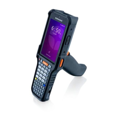 Terminal mobil Datalogic Falcon X60, 4.3" display, Android 15, Qualcomm octa-core, 8GB RAM, 128GB storage, 2D Extra Long Range scan engine, 53-key Alphanumeric, Wi-Fi 6E, pistol grip, ruggedized.